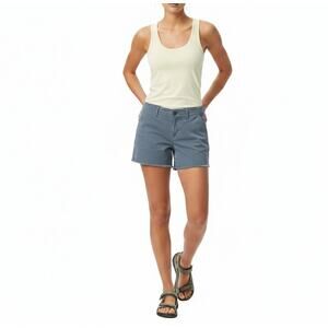 prAna Blue Sancho Raw Hem Organic Cotton Shorts - Size 10
